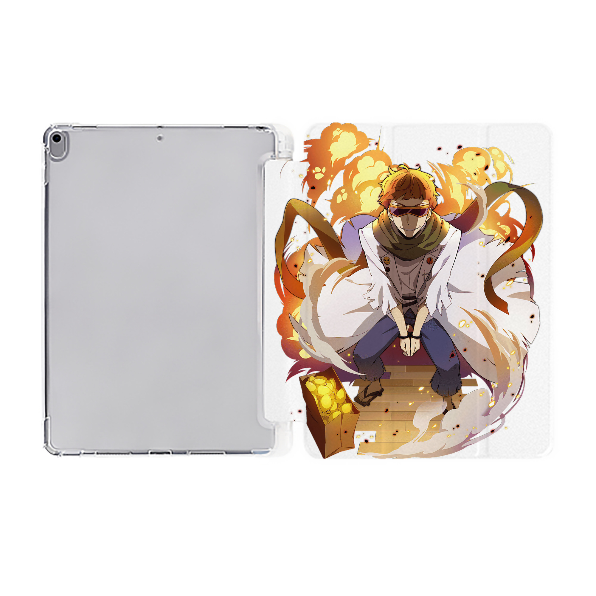 （画像用） 文豪ストレイドッグス Bungo Stray Dogs IPad ケース ペン収納付き 三つ折りスタンド PUレザー×シリコン 対応機種9.5/10.5/10.9インチ